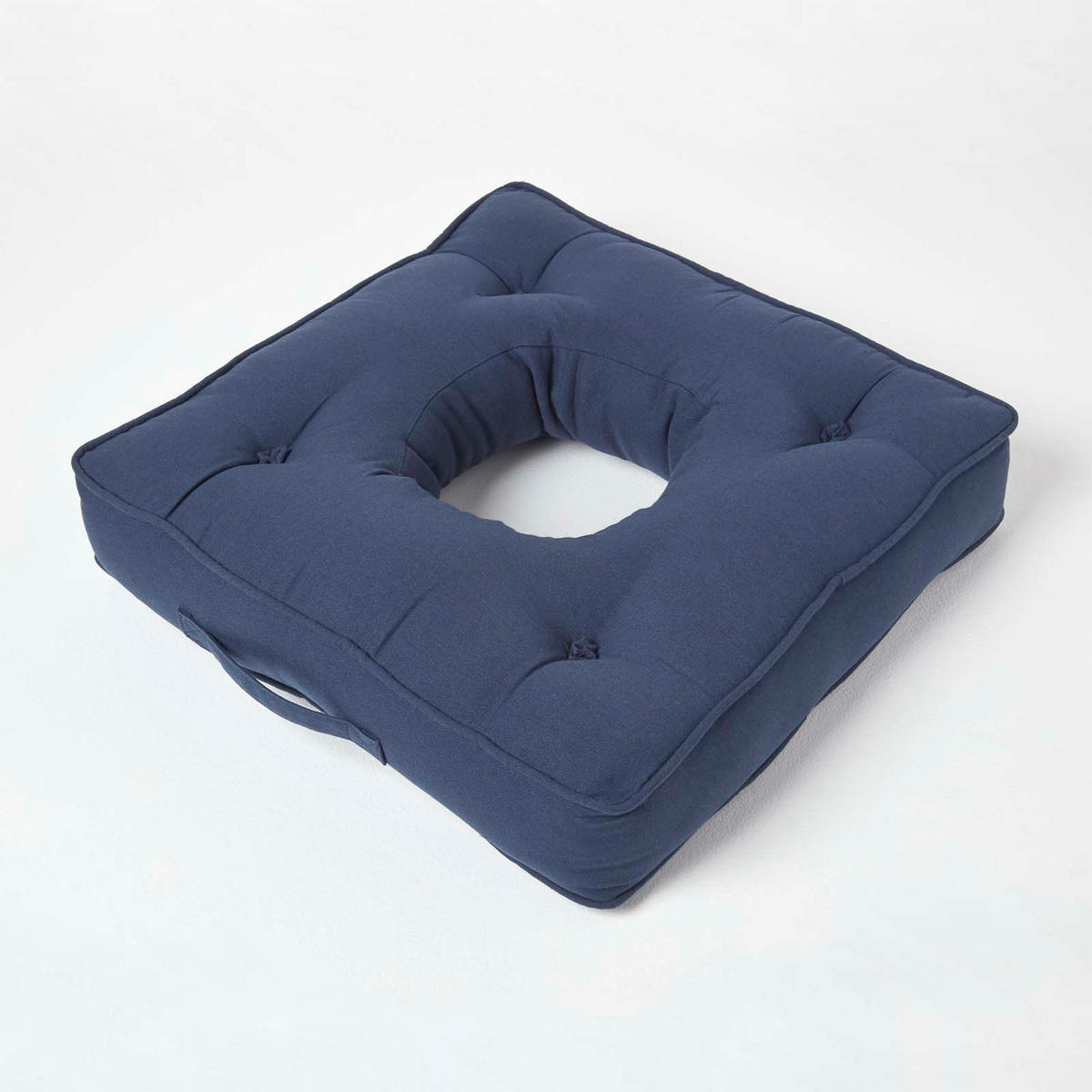 SITZKISSEN mit Aussparung dunkelblau 50/50/10 cm – Entlastungskissen, Baumwolle - Dunkelblau, Textil (50/50/10cm) - Homescapes