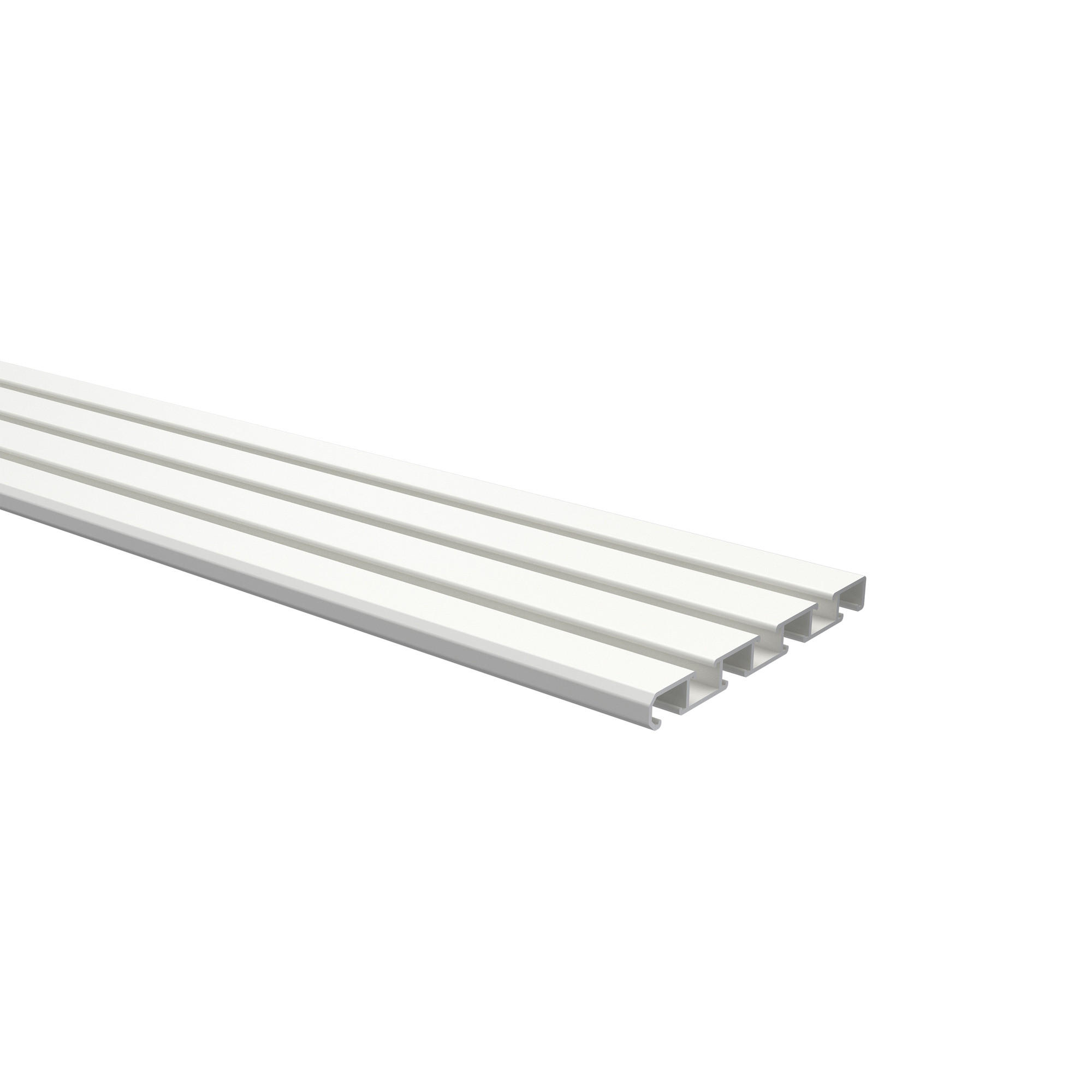 GARDINENSCHIENE Slimline 300 cm (geteilt in 3 x 100 cm), 3-/4-läufig Weiß - Weiß, Metall (8.6/1.1/300cm) - INTERDECO