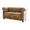 CHESTERFIELD-SOFA 2-sitzer Lauren Beige Samt - Beige/Braun, Holz/Textil (148/72/86cm) - S-Style Möbel