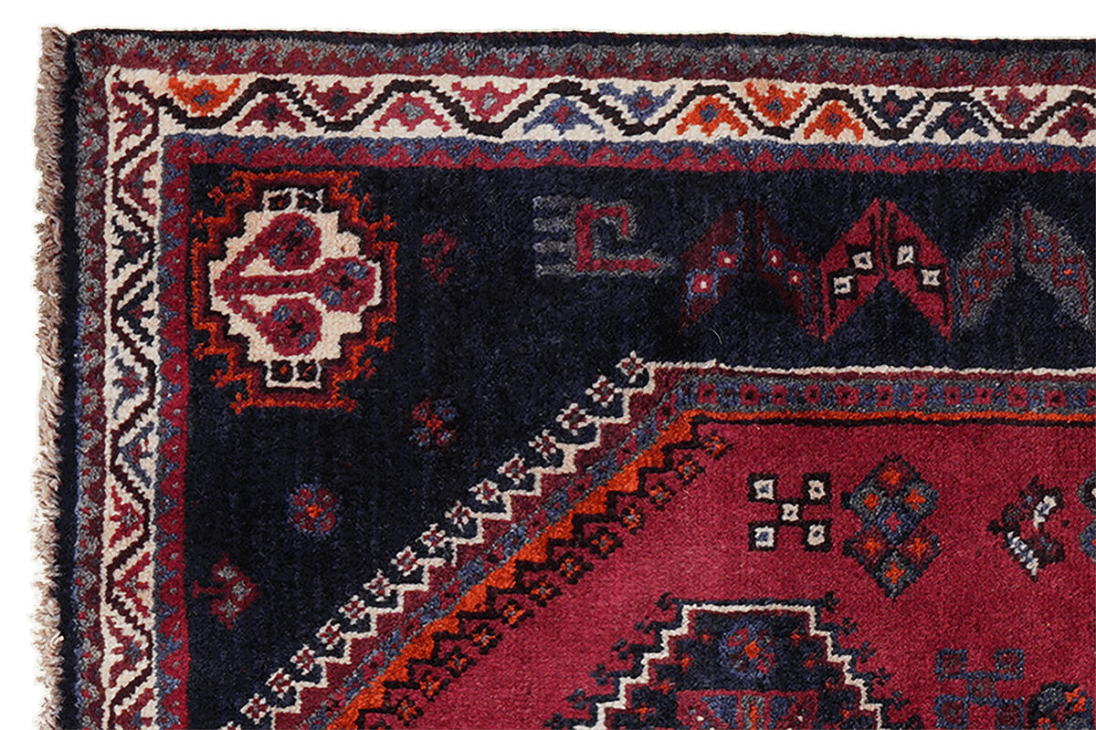 TEPPICH Gashgai Rot 155/108 cm Schurwolle - Rot, Textil (108/155cm) - Looma