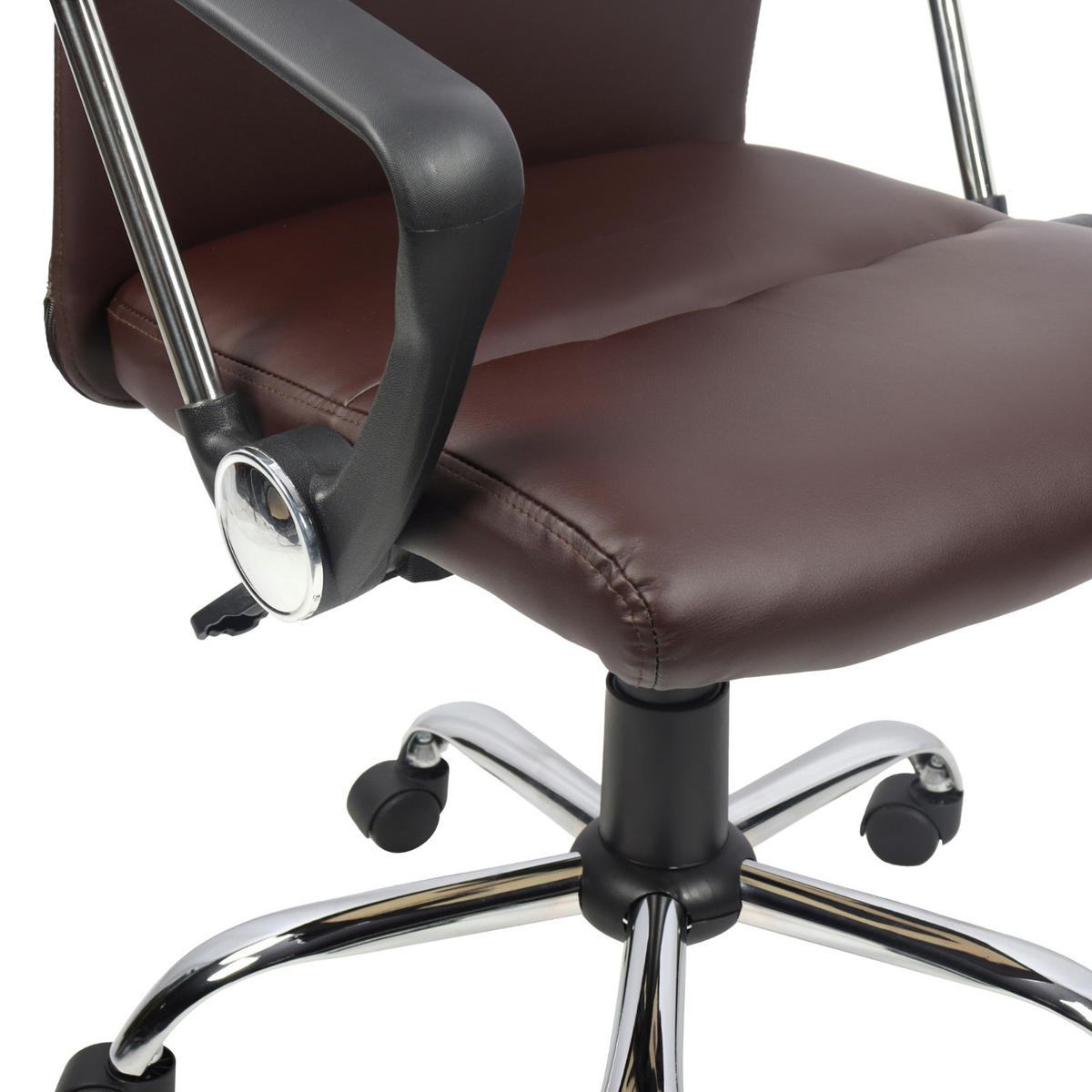 BÜROSTUHL Aiko Schreibtischstuhl Arbeitsstuhl Chefsessel mit Rollen Armlehnen hohe Rückenlehne höhenverstellbar Wippmechanismus Braun - Braun, Kunststoff (61/119/52cm) - SVITA