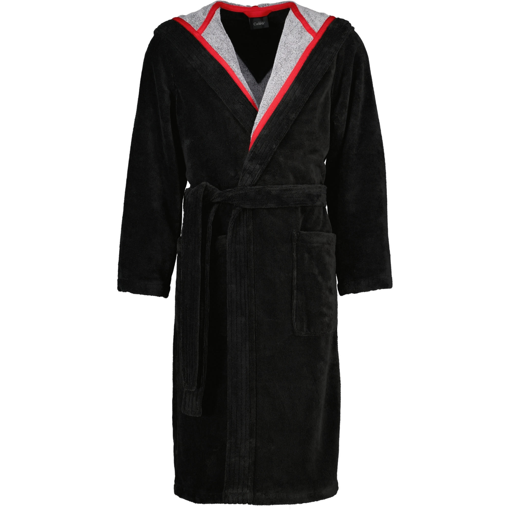 BADEMANTEL HERREN KAPUZE DOUBLEFACE 831 LAVA - 97 - Schwarz, Textil (XLnull) - Cawoe