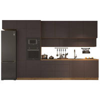 KÜCHENZEILE 400 cm - Langen KL4-M400 in Grau/Matt - Grau, Holz (400/248/58cm)