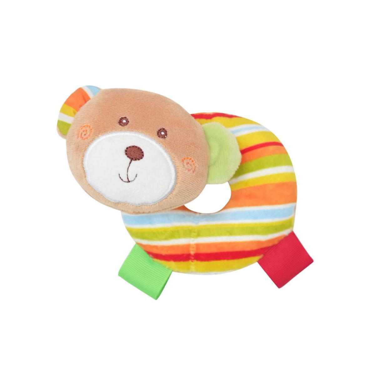 BABYRASSEL Tiere beige Greifling aus Plüsch, leuchtende Farben, ab Geburt, weiche Haptik - Beige, Textil (8/6/11cm) - Lorelli