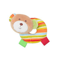 BABYRASSEL Tiere beige Greifling aus Plüsch, leuchtende Farben, ab Geburt, weiche Haptik - Beige, Textil (8/6/11cm) - Lorelli