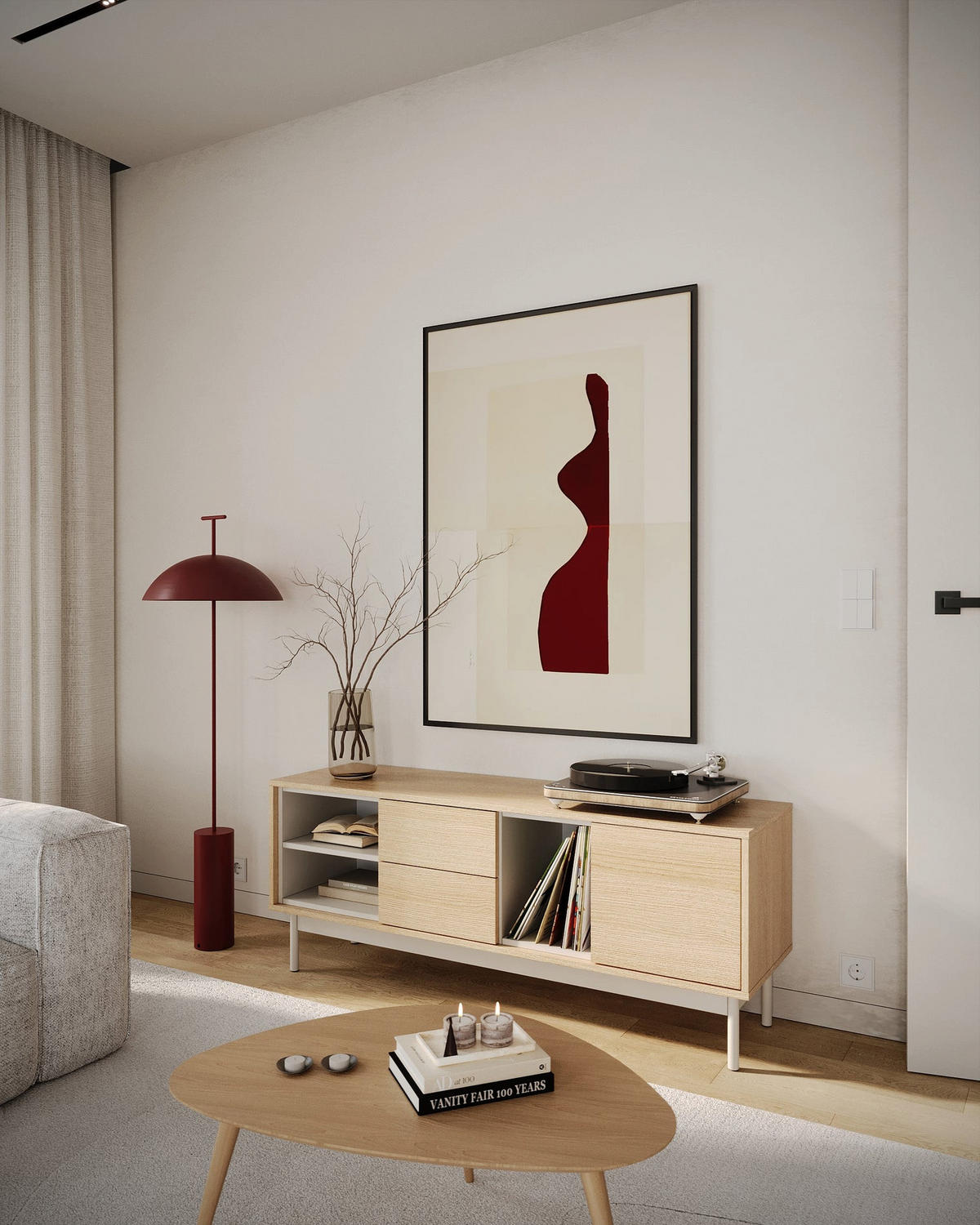 TV stolek Layen dřevodekor dub / kašmírově šedý 138/55/39 cm - béžová/barva dubu, kov/kompozitní dřevo (138/55/39cm) - Selsey