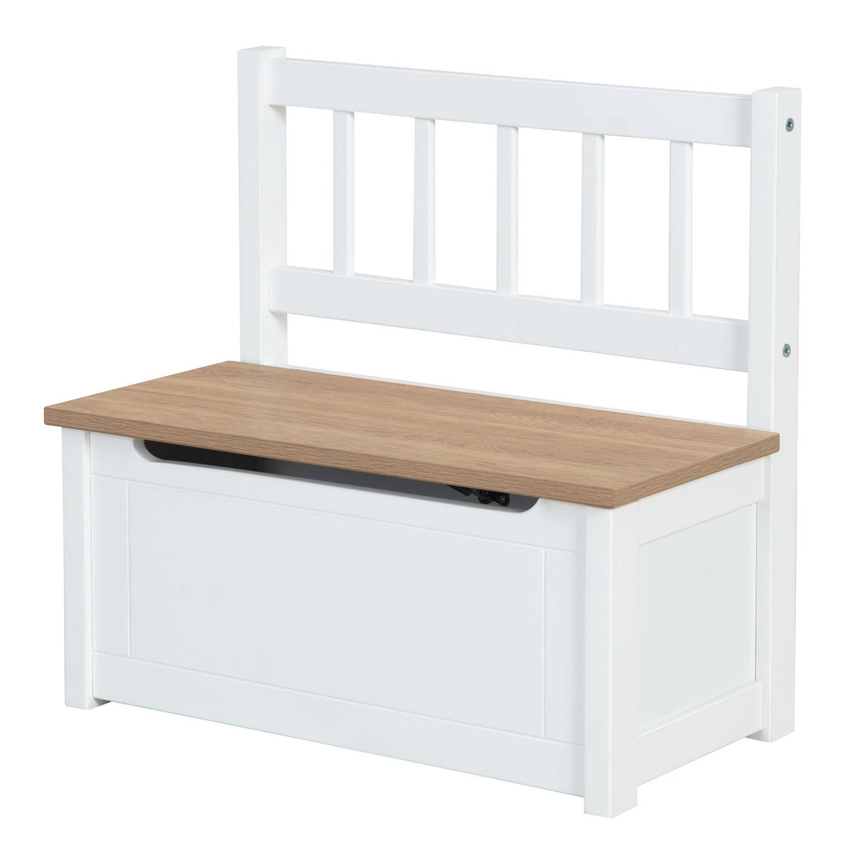KINDERTRUHENBANK Woody natur / weiß - Weiß, Holzwerkstoff (56/53/28cm) - Roba