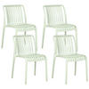 GARTENSTUHL 4er-Set Hellgrün Ariccia - Hellgrün, Kunststoff (45/78/50cm) - Beliani