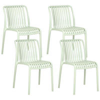 GARTENSTUHL 4er-Set Hellgrün Ariccia - Hellgrün, Kunststoff (45/78/50cm) - Beliani