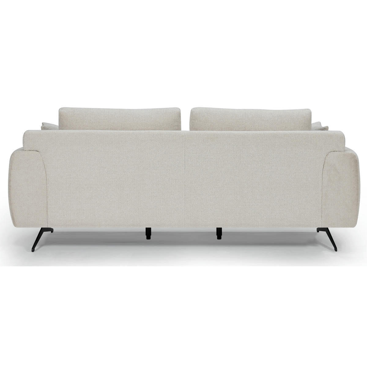 DREISITZER-SOFA Webstoff Beige - Beige/Schwarz, Textil/Metall (217/84/92cm) - Furnhouse