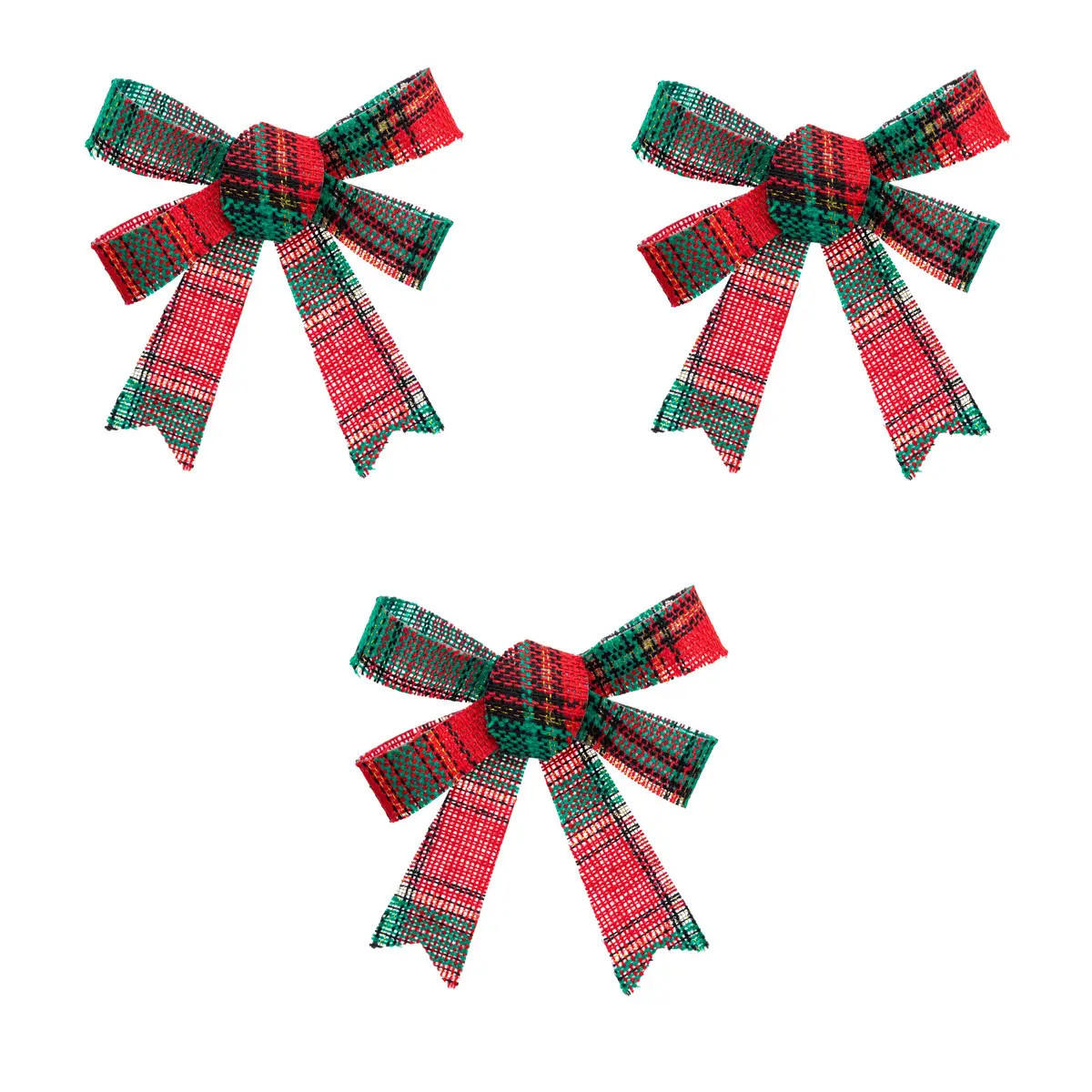 DEKO-SCHLEIFEN Kariert 10/12 cm 3er-Set - Multicolor, Textil (1.1/12/10cm) - Atmosphera Createur d´interieur