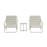 LOUNGE-SET, Ithaka, Grün, Stahl, 45 x 45 x 42 cm, 3-teilig - Grün, Metall - ebuy24