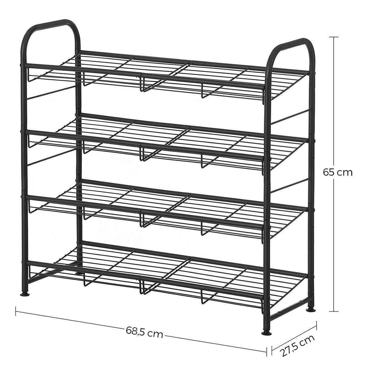 SCHUHREGAL AUS METALL - Schwarz, Metall (27.5/65/68.5cm) - Hansiro
