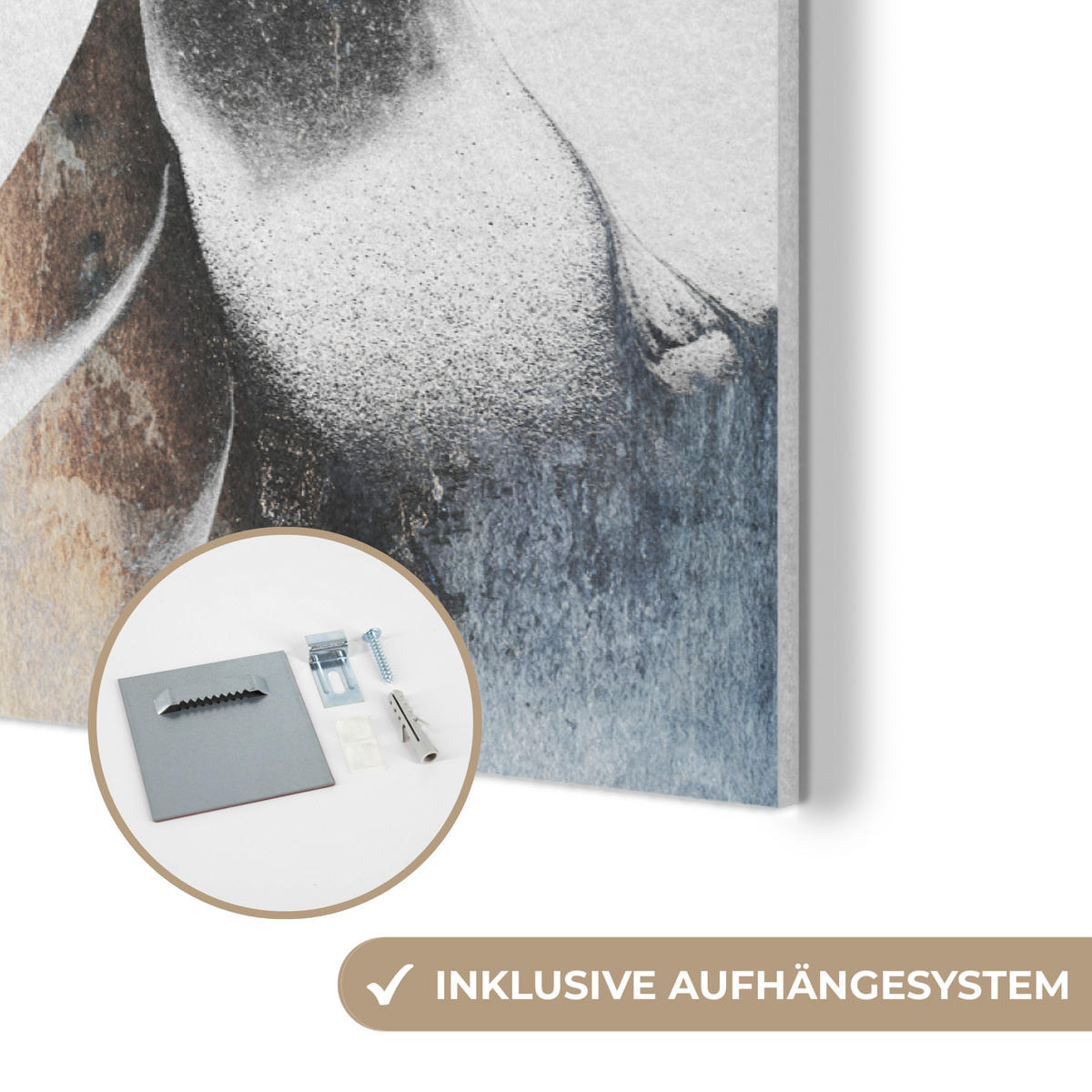 AKUSTIKBILD Luxus - Abstrakt - Gold - Weiß Akustikpaneele 90x60 cm - Goldfarben, Kunststoff (90/60/0.9cm) - MuchoWow