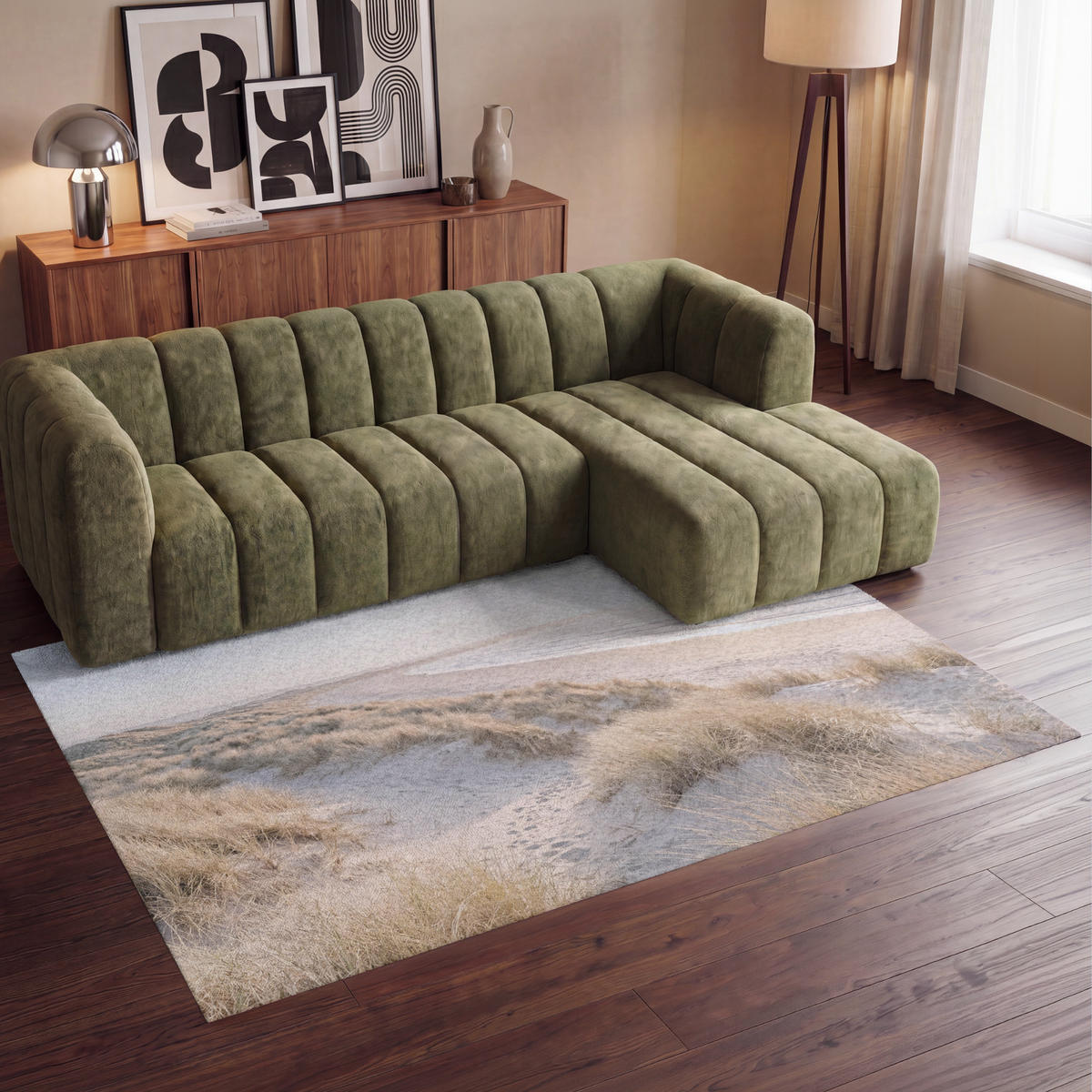 KOBERCE - Duny - Pláž - Béžová - 230x150 cm - piesková, textil/plast (230/0.4cm) - OnlyWow