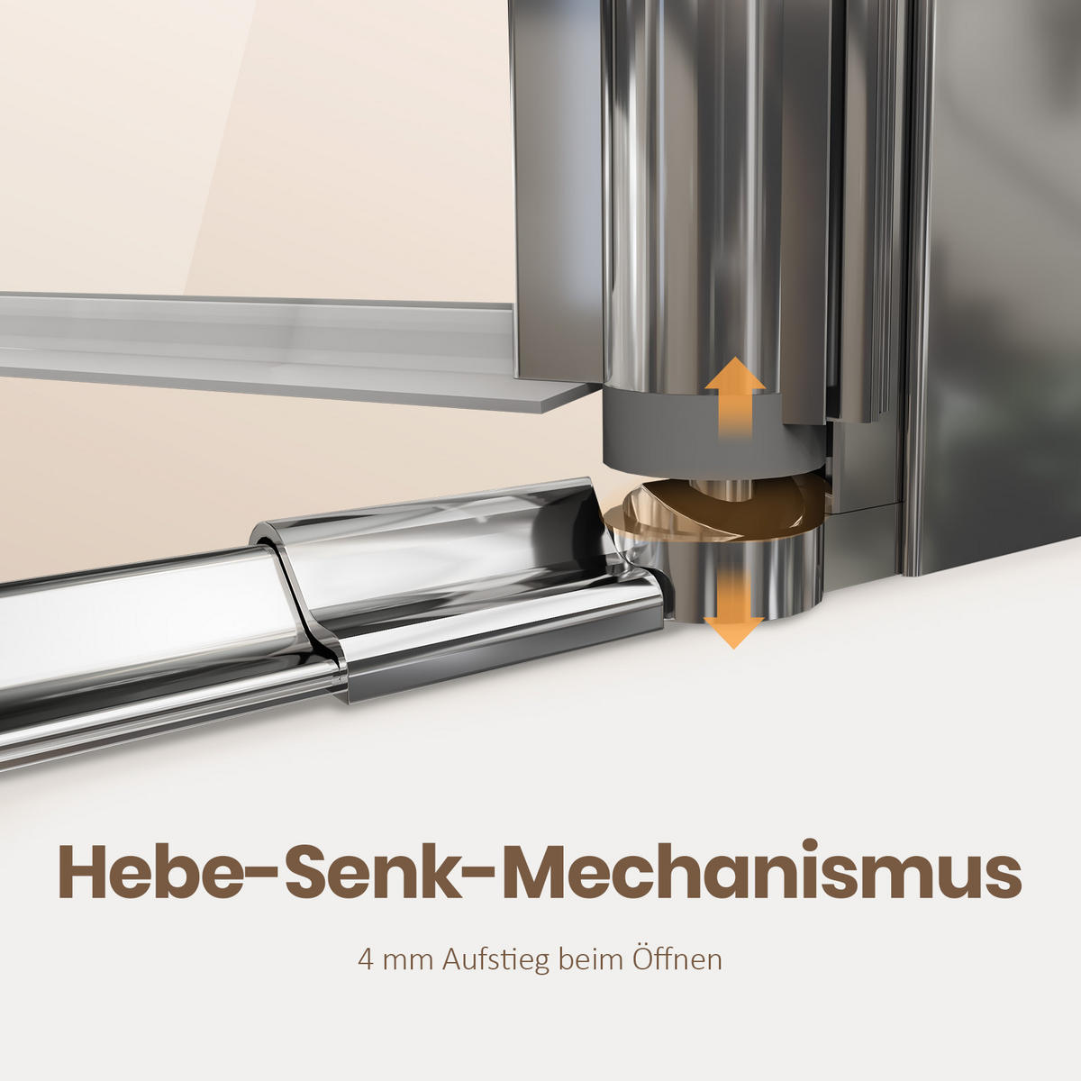 DUSCHTRENNWAND Chromfarben 90/195 cm - Chromfarben, Glas (90/195cm) - EMKE