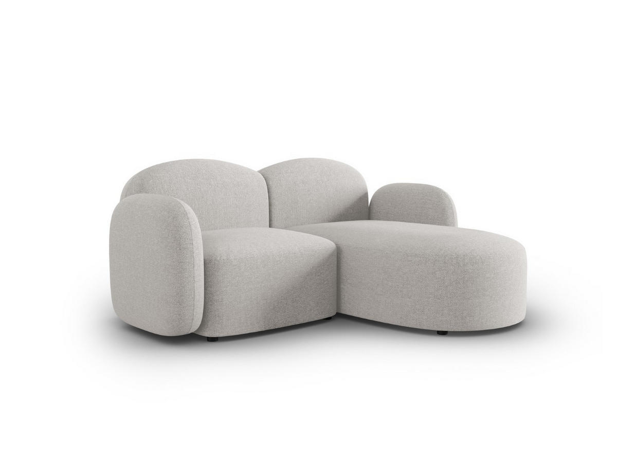 ECKSOFA rechts Blair aus Chenille-Stoff silber meliert 3 Sitzplätze - Silberfarben, Textil (155/194cm) - Micadoni