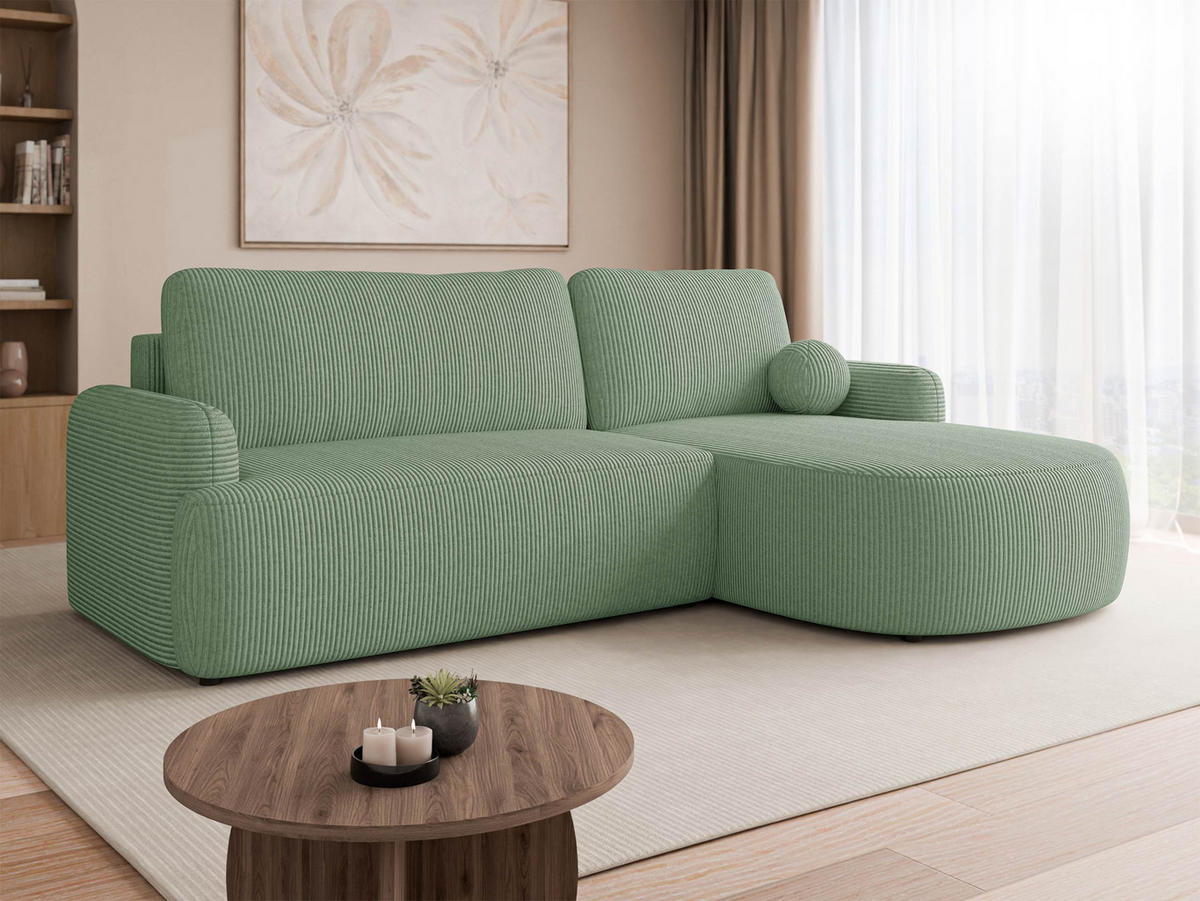 COLTAR Loridu Reiat, Dreapta - verde mentă/negru, material plastic/material textil (174/250cm) - MIRJAN24