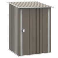 GERÄTEHAUS aus Stahl, 0,92 m² Geräteschuppen, Gartenschuppen für Balkon, Braun - Braun, Metall (103/160/100cm) - Outsunny