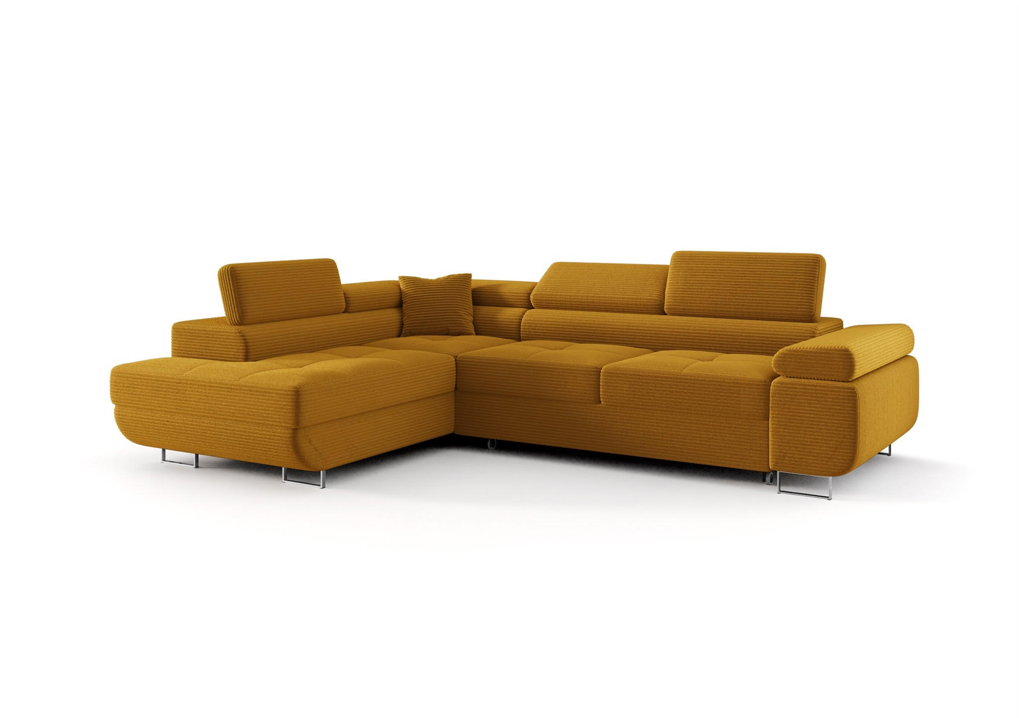 ECKSOFA Monaro Mit Schlaffunktion - Gelb, Holzwerkstoff/Textil (275/202cm) - Fun Möbel