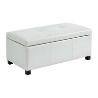 SITZBANK - 1 -Sitzer - Kunstleder - weiß - FILIPPO - Weiß, Leder (101/44/48cm) - Vente-Unique