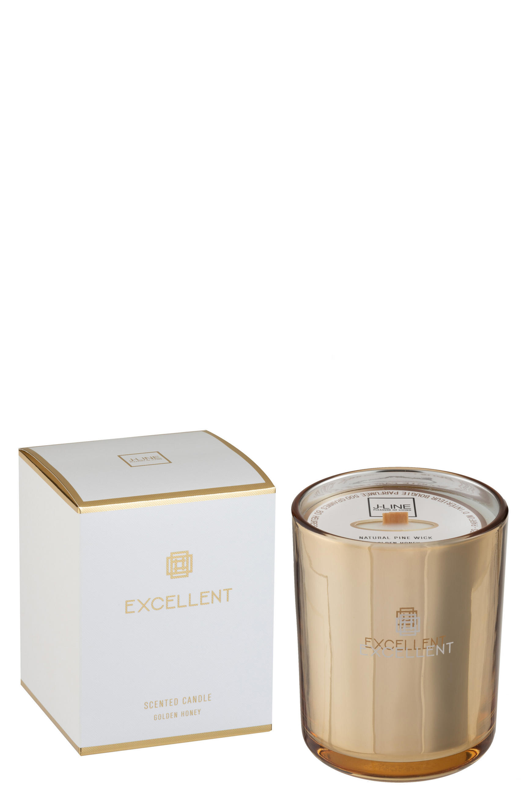 DUFTKERZE EXCELLENT - Glas - Gold - M - 80 Std. - Goldfarben, Glas/Paraffin (11/14.5cm) - J-Line