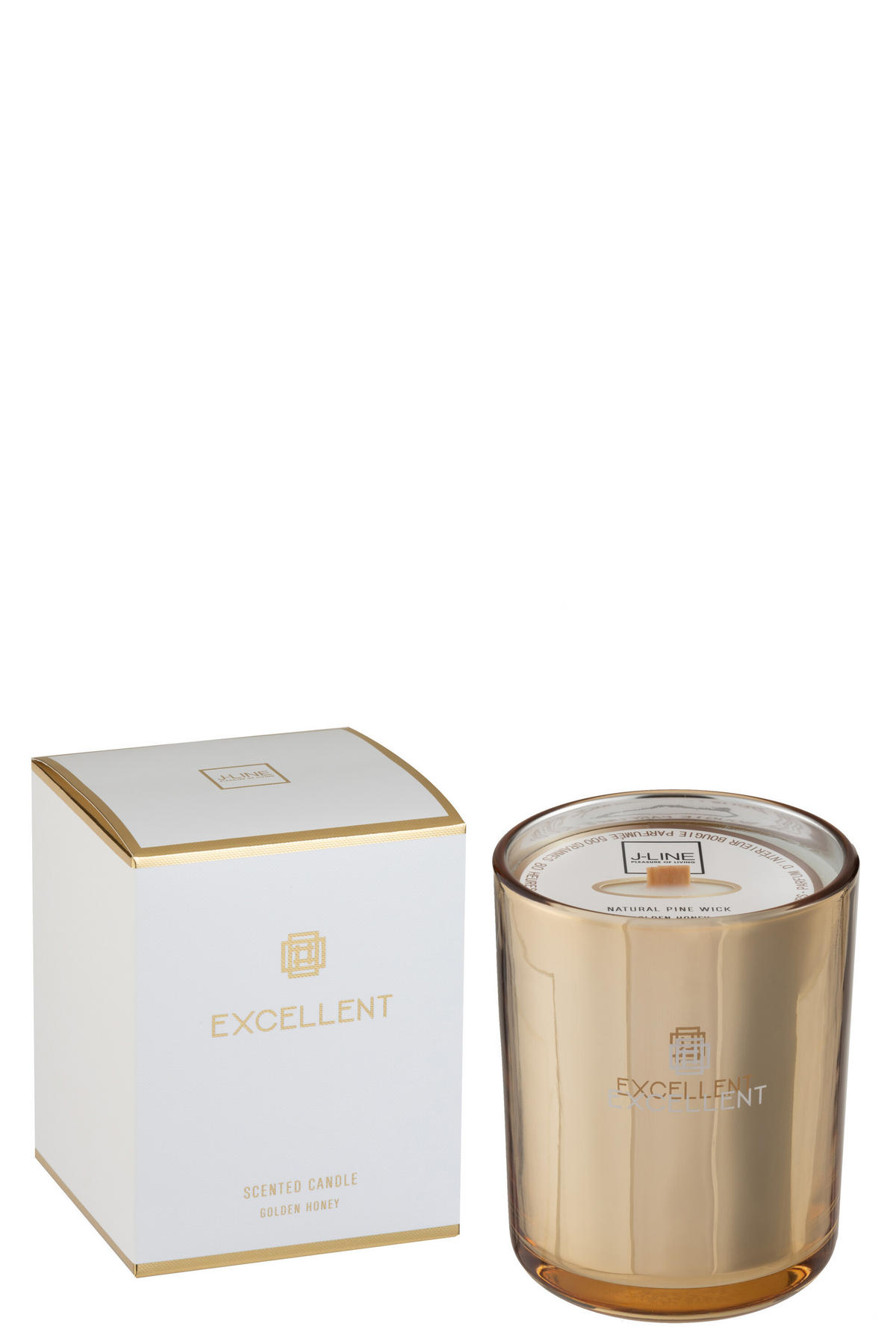 DUFTKERZE EXCELLENT - Glas - Gold - M - 80 Std. - Goldfarben, Glas/Paraffin (11/14.5cm) - J-Line