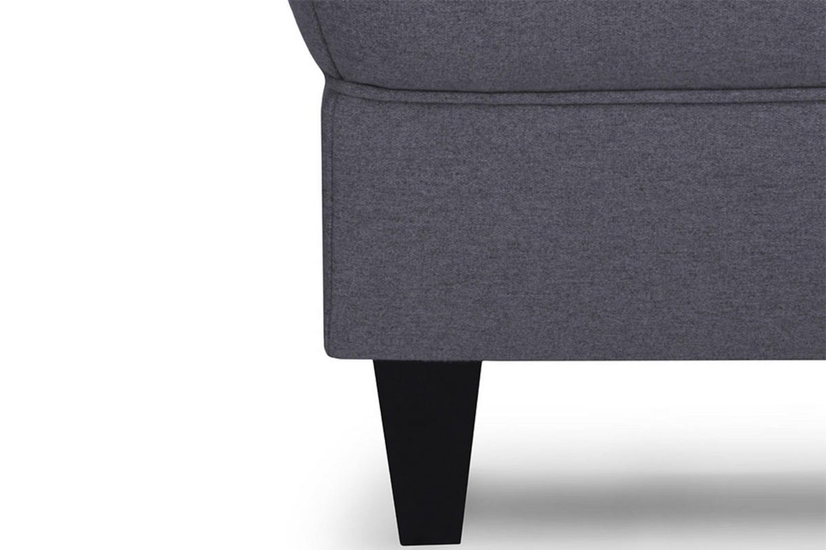 SITZHOCKER MILES Pouffe - Schwarz/Grau, Holzwerkstoff/Textil (55/42/40cm) - KONSIMO®