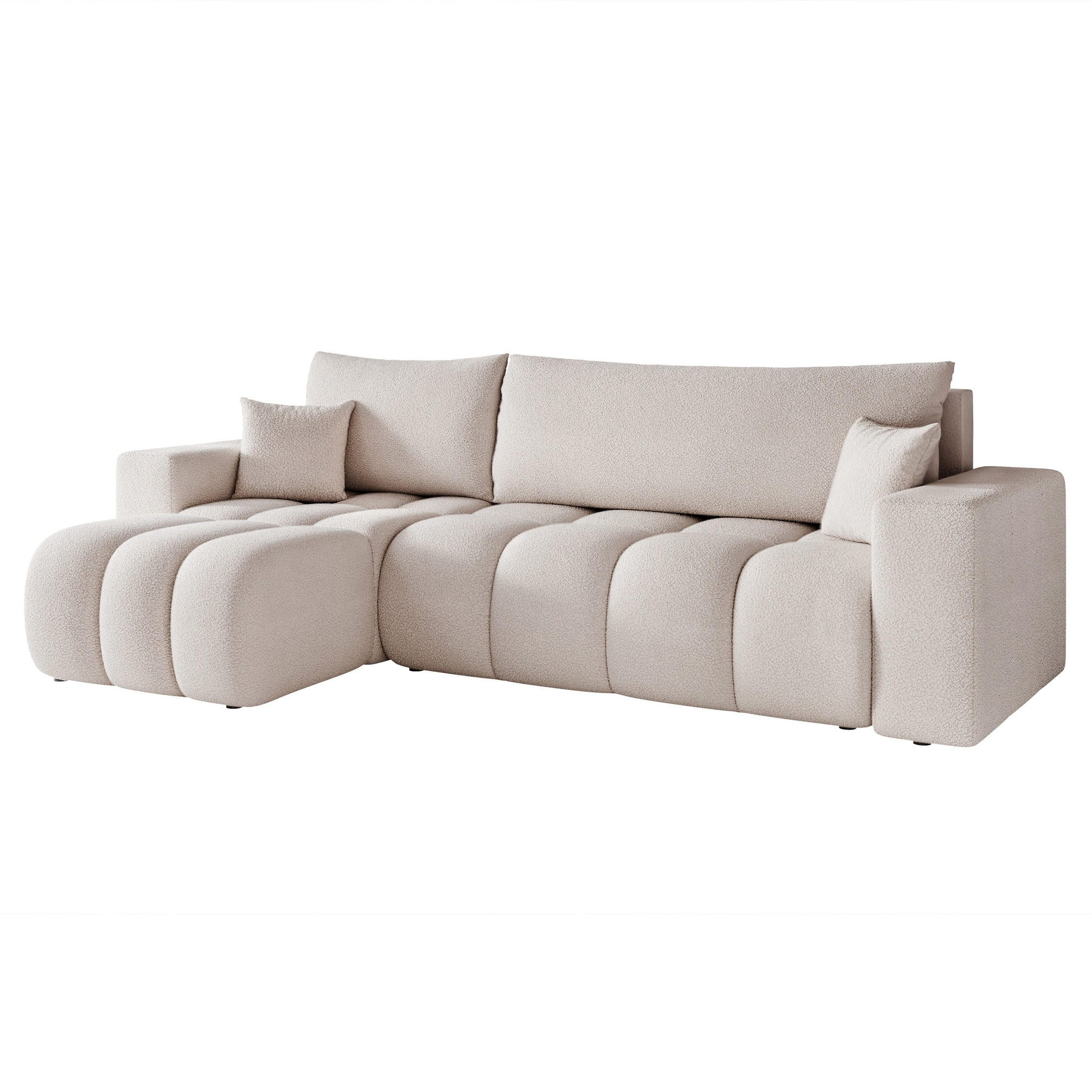 ECKSOFA Anabel Mit Schlaffunktion - Hellgrau, Holzwerkstoff/Textil (248/145cm) - Fun Möbel