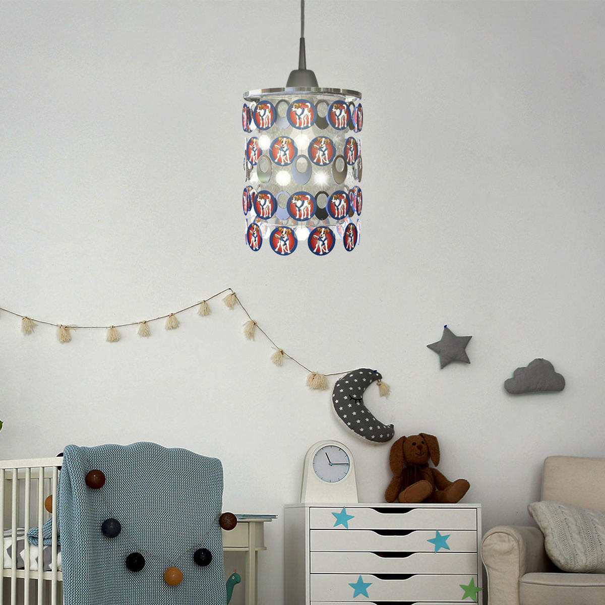 LED KINDERDECKENLEUCHTE FANTASIA Bunt Chrom - Multicolor, Metall (23/23/33cm) - Esto