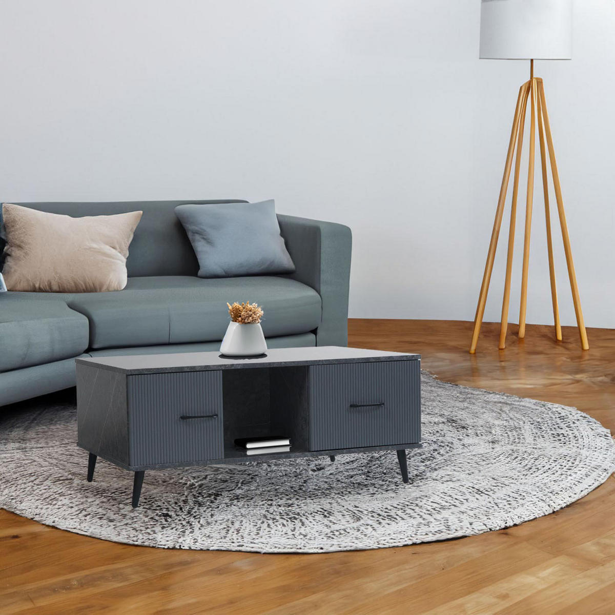 COUCHTISCH eckig Grau - Grau, Holz (60/100/43cm) - MCW