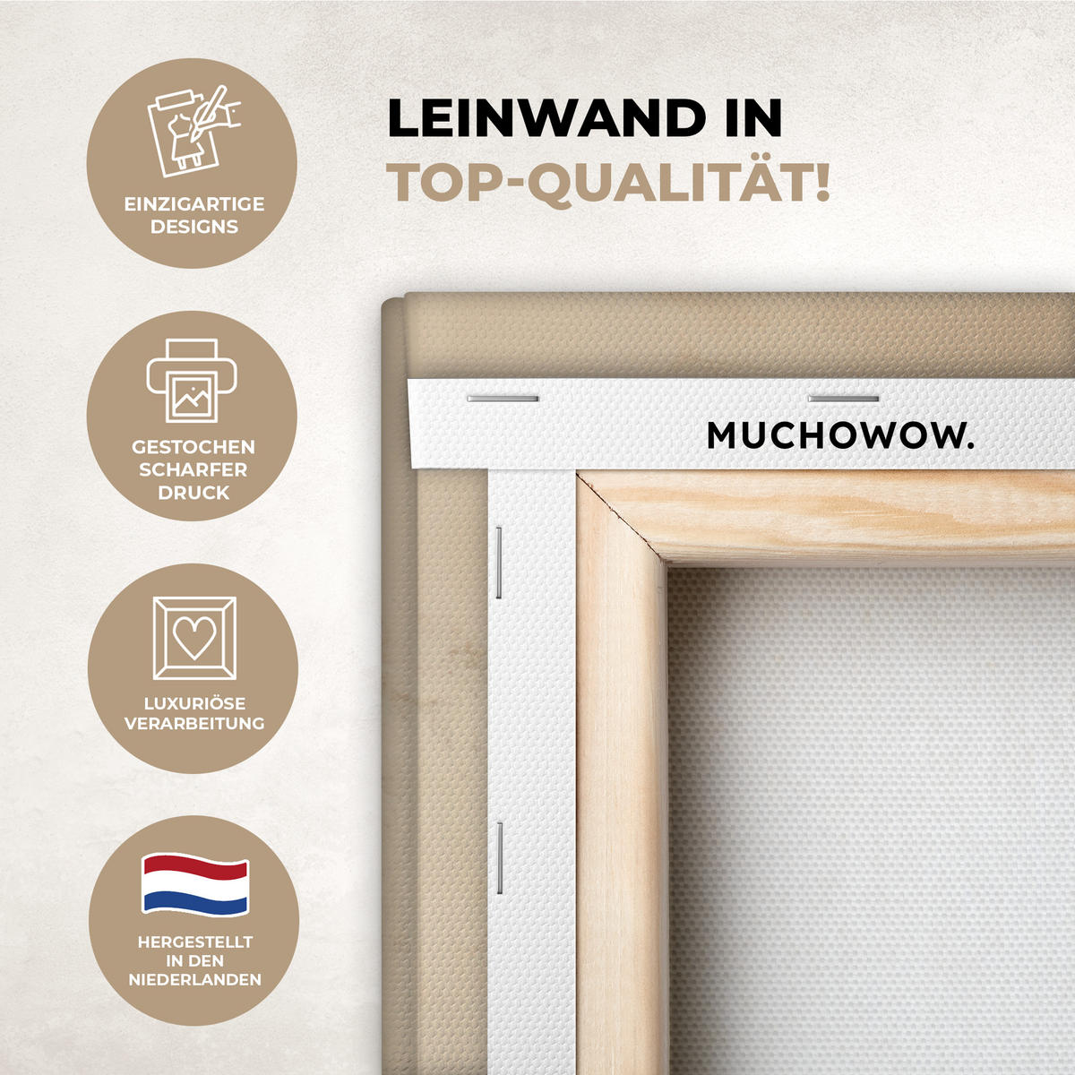 LEINWANDBILD Weihnachten - Hirsch - Geweih - Weihnachtskugel - Rentier 60x80 cm - Hellbraun, Textil (60/80cm) - MuchoWow