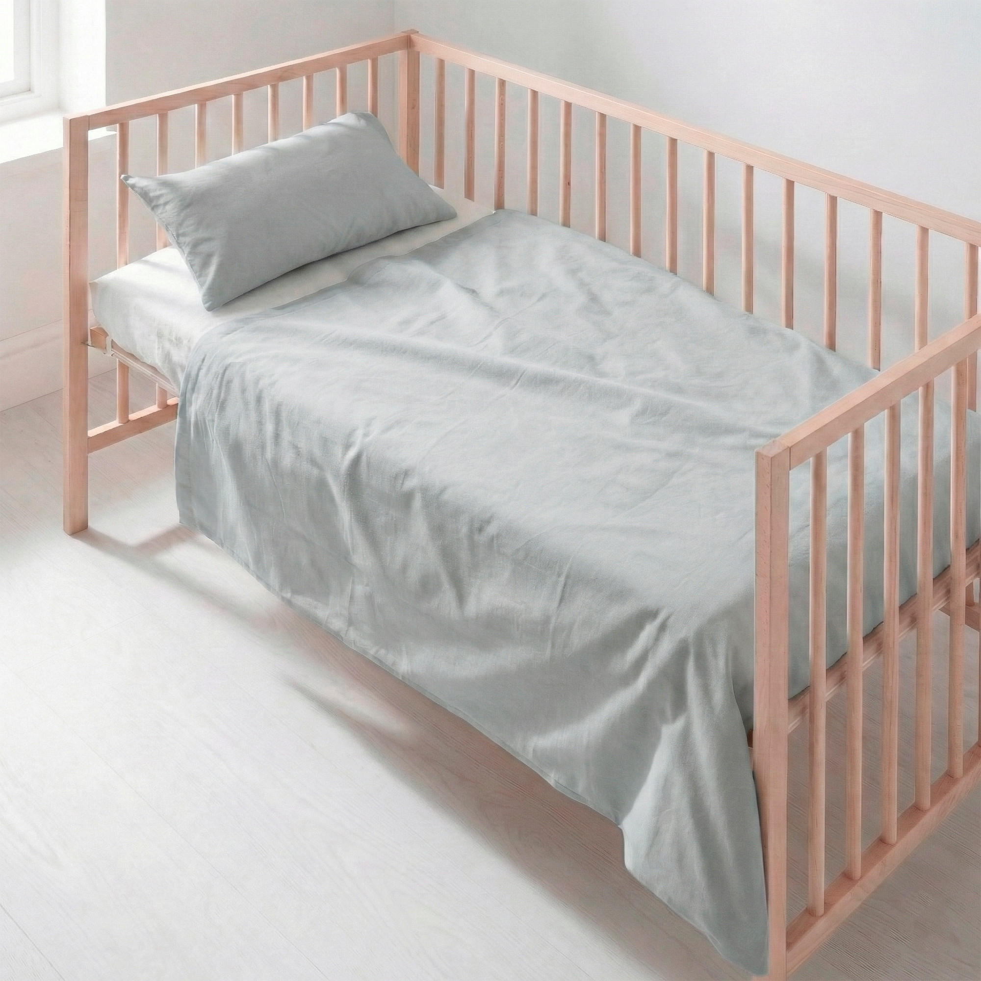 BETTWÄSCHE 2er-Set teiliges basic 100x130 cm (kinderbett) grau - Grau, Textil (100/130cm) - Happy Friday