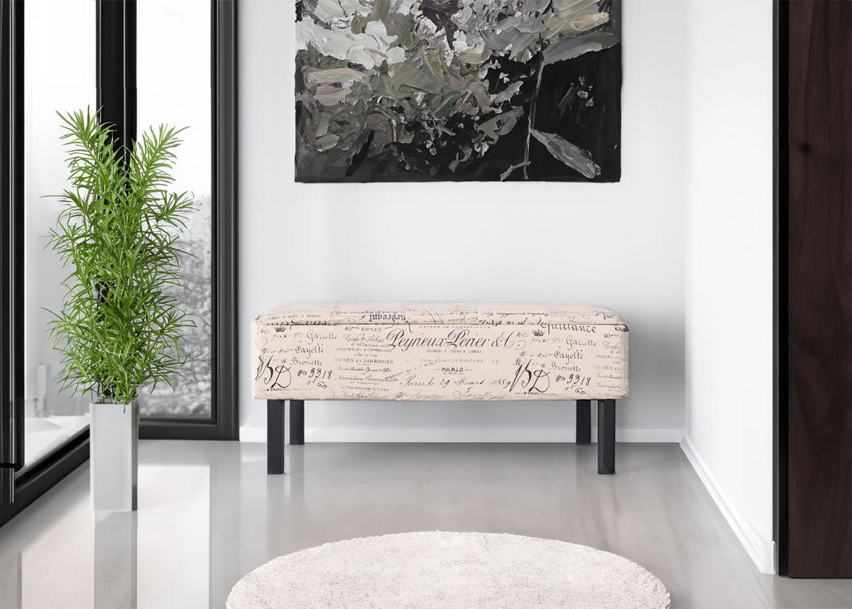 SITZBANK RENENS SCHWARZ Weiß, Schwarz - Schwarz/Weiß, Textil (36/44/95cm) - MCW