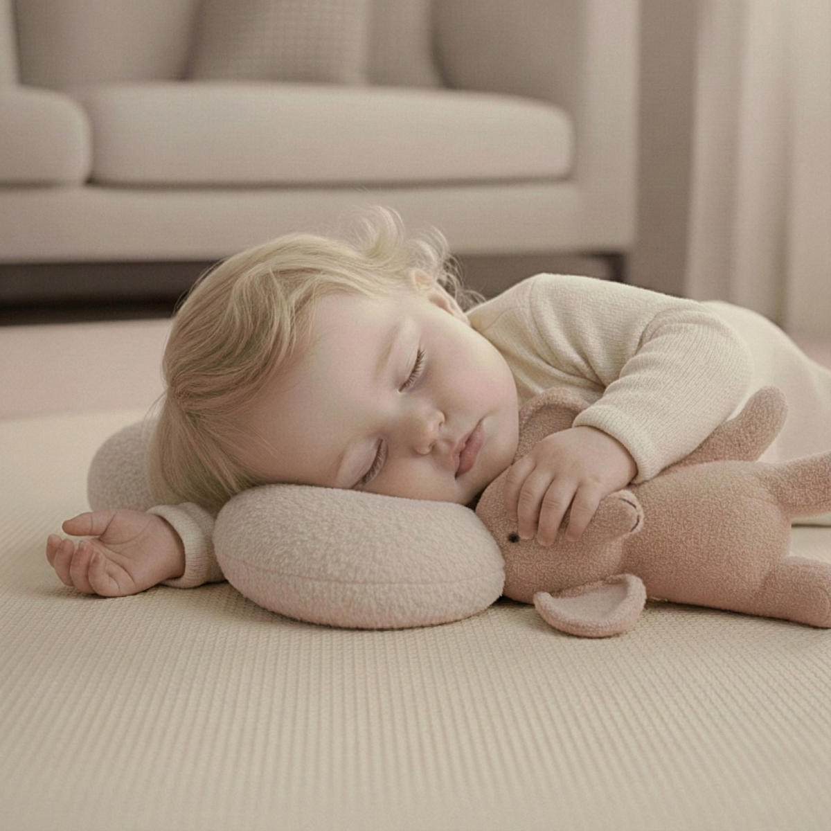 SPIELMATTE ab Null - 90 cm Baby Puzzlematte Beige - Beige, Kunststoff (30/30cm) - Littletom