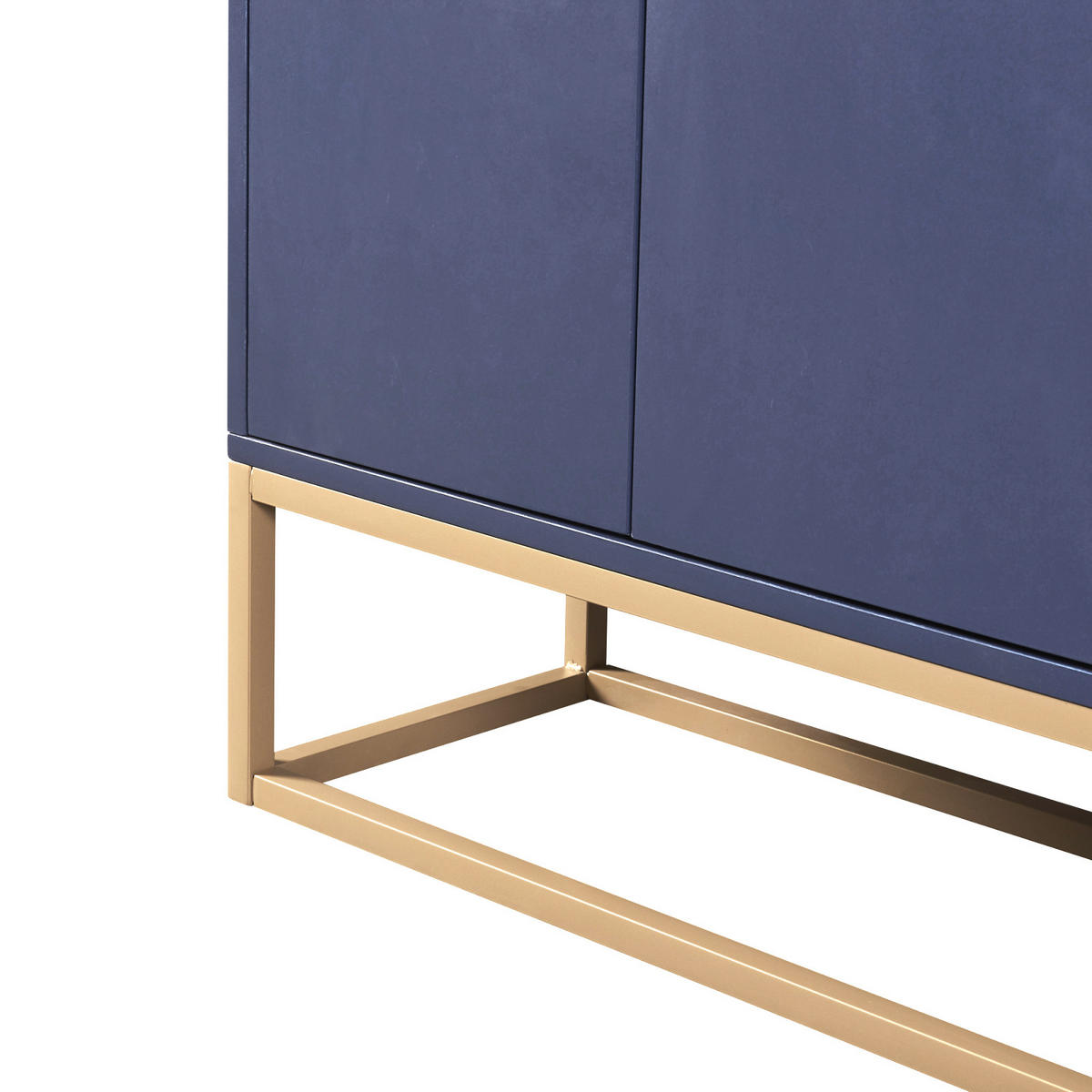 SIDEBOARD Dunkelblau mit 4 Türen & Metallrahmen - Blau, Holzwerkstoff (30/80/120cm) - SHOPENTRA