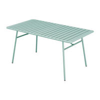 GARTENTISCH - L. 200 cm - Metall - Mandelgrün - MIRMANDE von MYLIA - Grün, Metall (100/200/75cm) - Vente-Unique