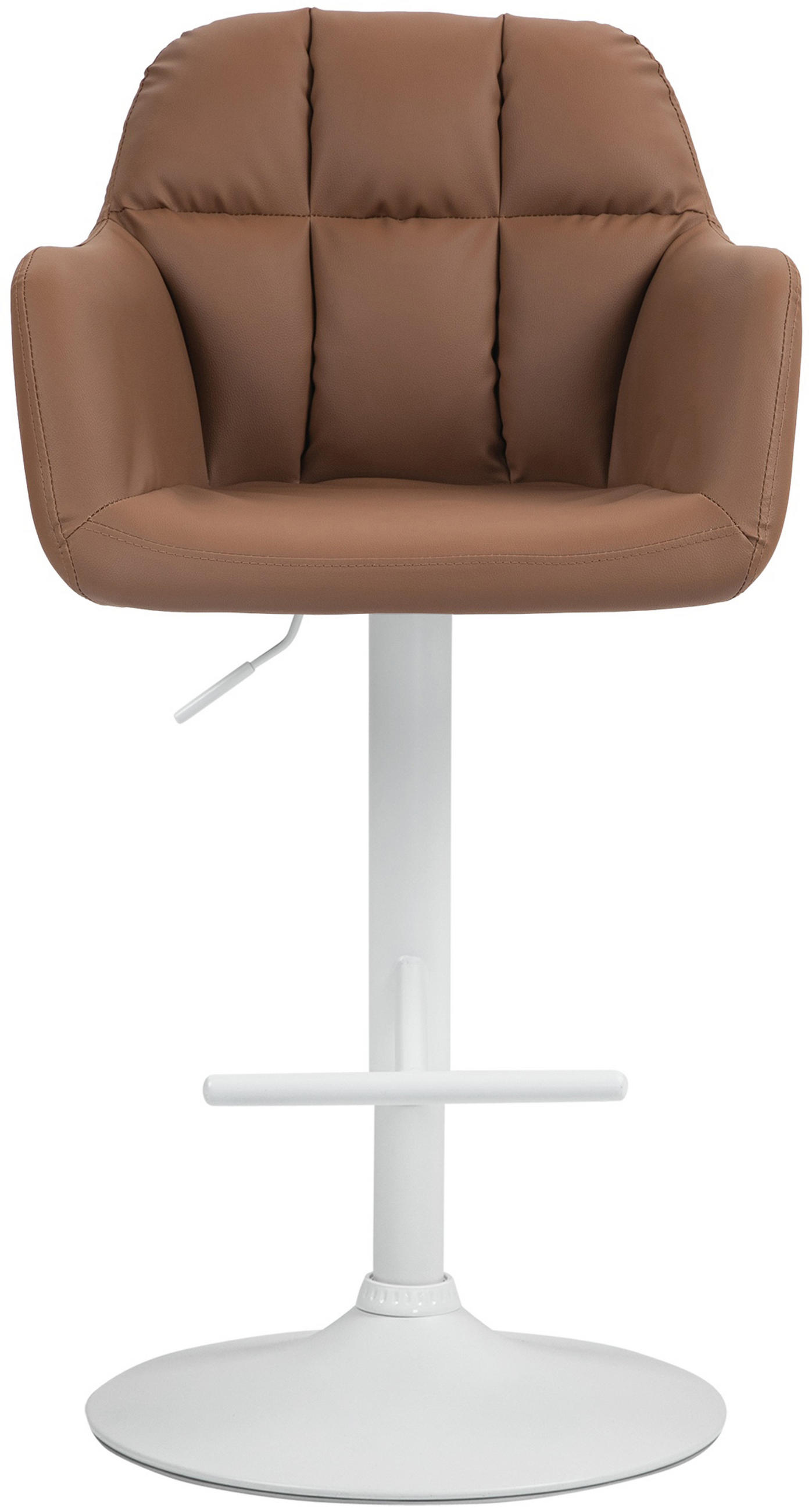 BARHOCKER Nardo Kunstleder weiß hellbraun - Braun/Weiß, Kunststoff/Metall (57/118/59cm) - TPFLiving