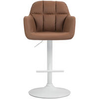 BARHOCKER Nardo Kunstleder weiß hellbraun - Braun/Weiß, Kunststoff/Metall (57/118/59cm) - TPFLiving