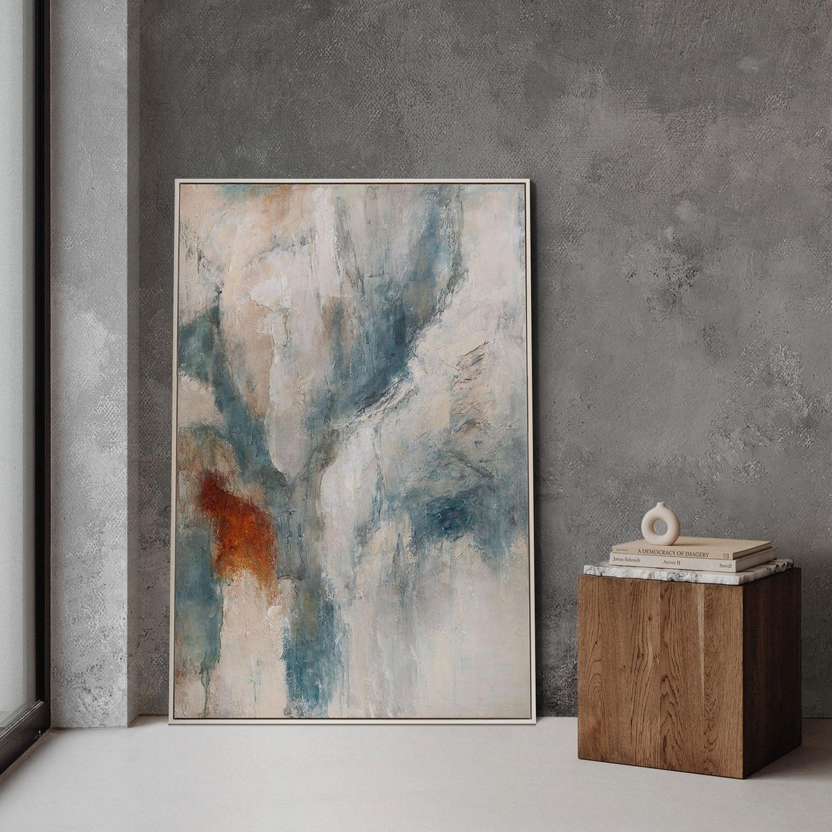 GEMÄLDE Warme Flüstern Schattenfugenrahmen Beige 120x80 cm - Beige, Holz (120/80cm) - YS-art gallery