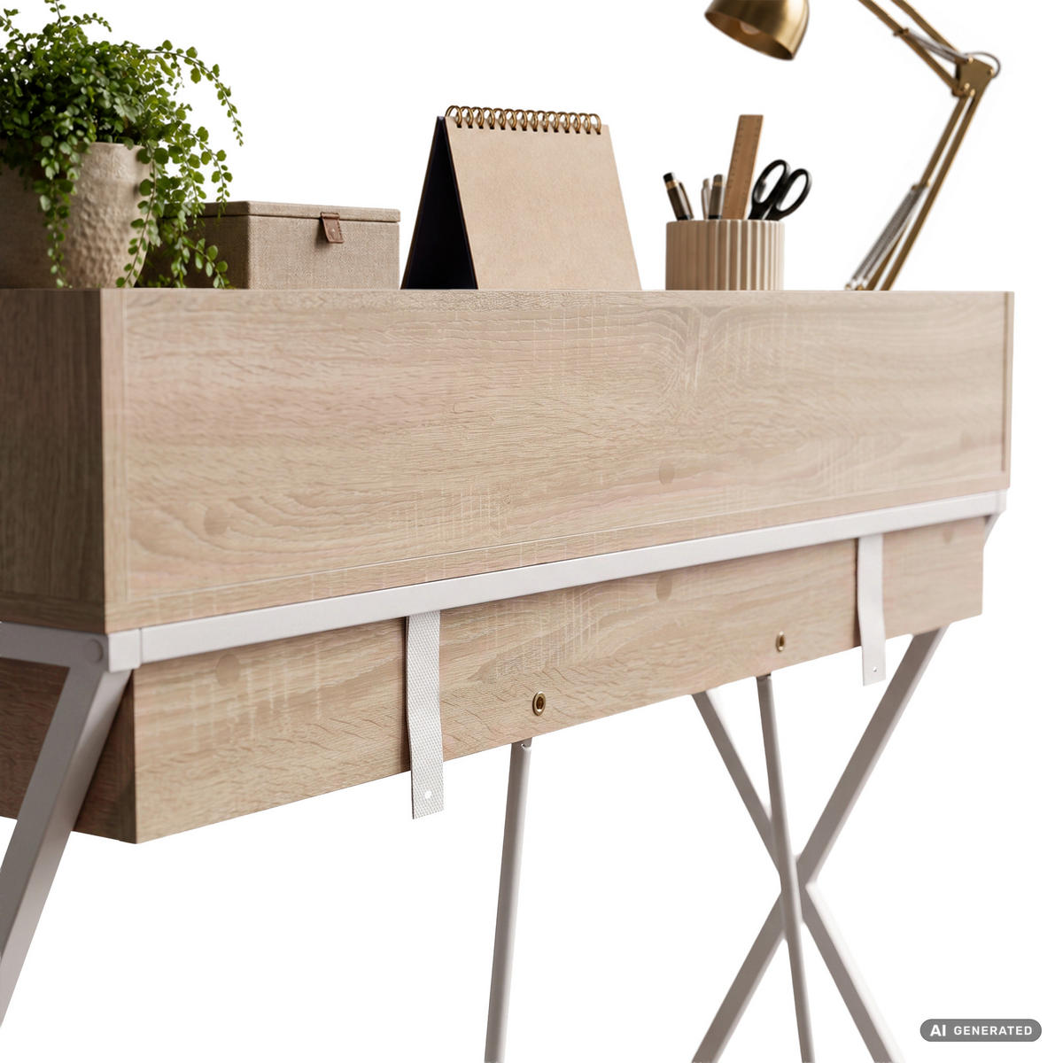 SCHREIBTISCH FLEXO 100 cm Eiche Sonoma - Weiß/Sonoma Eiche, Holzwerkstoff (100/50/89.5cm) - Akord