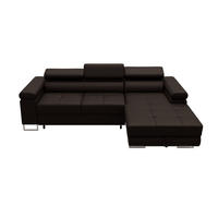 ECKSOFA VEMO MINI Rechts Braun Velour-Stoff Kompakter Komfort für Wohnräume - Dunkelbraun, Textil (235/175cm) - Barchello