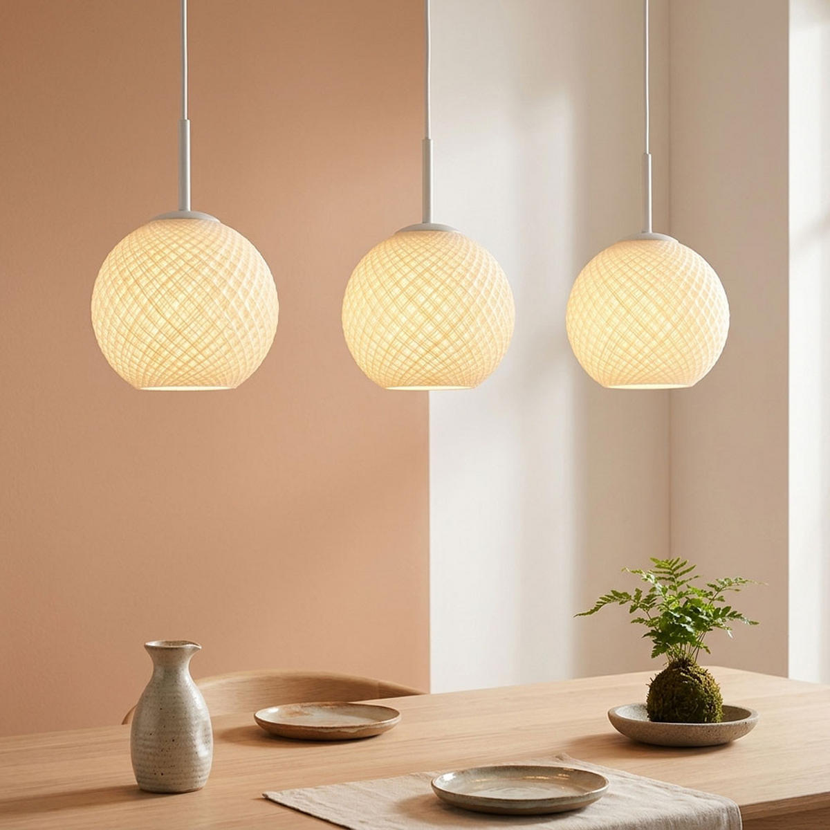 HÄNGELEUCHTE ANDRE Metall Glas weiß matt, 3x E27 - Weiß, Glas (90/20/120cm) - Globo Lighting