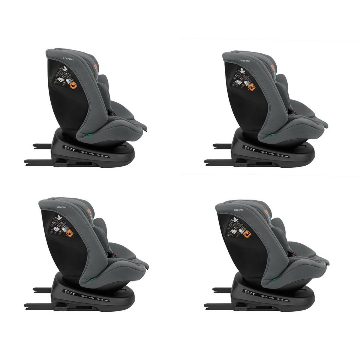 KINDERSITZ i-Defend i-Size grau (40-150cm) Isofix, 360 Grad Drehung, SPS - Grau, Kunststoff (44/56/48cm) - Kikka boo