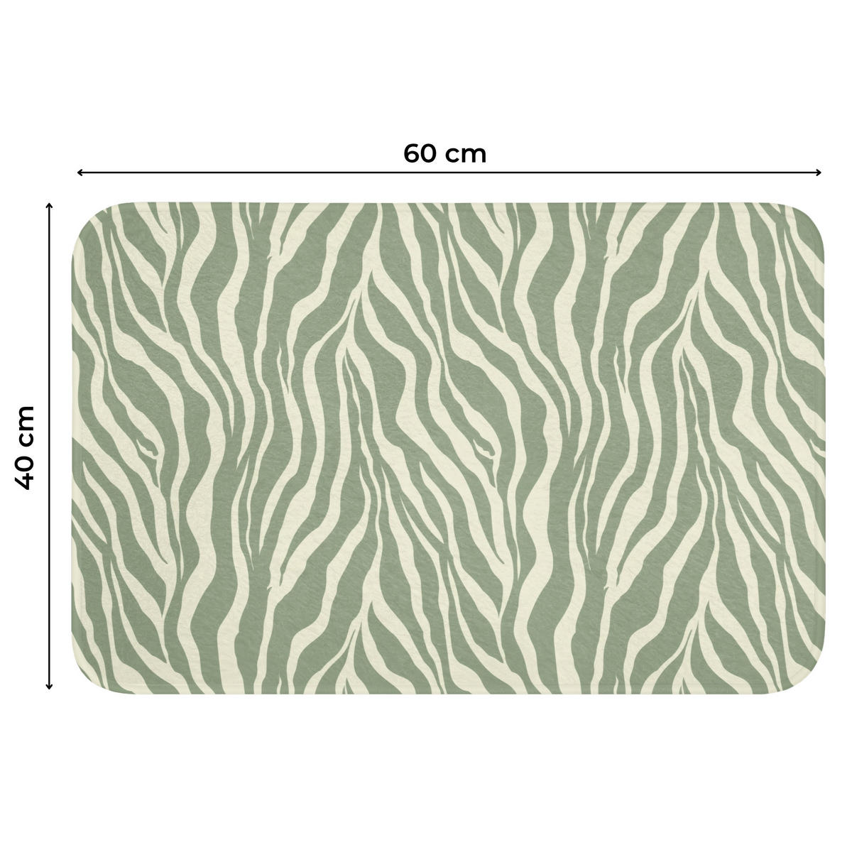 WC PŘEDLOŽKA Zebra - Motiv - zelená 60x40 cm - šalvějově zelená, textil/plast (60/1cm) - OnlyWow