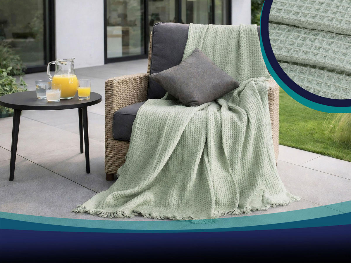 KUSCHELDECKE, 150x200 cm, 100% Polyacryl - Salbeigrün, Textil (150/200cm) - Zollner