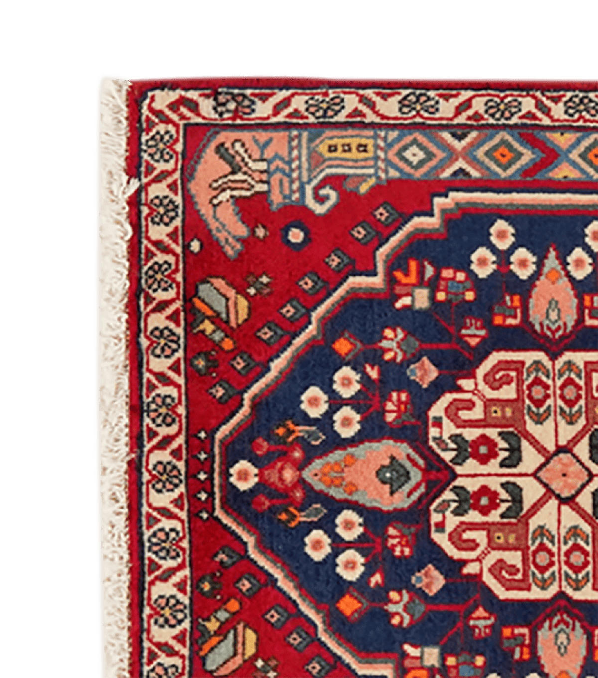 ORIENTTEPPICH handgeknüpft Gashgai Rot, Blau 58/57 cm Schurwolle - Blau/Rot, Textil (57/58cm) - Looma