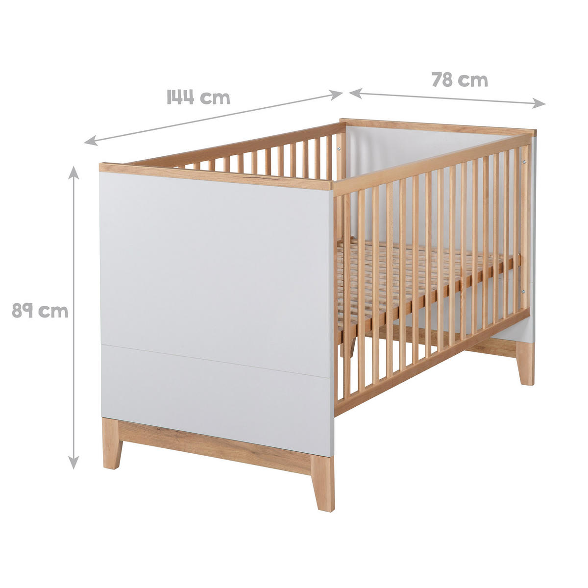 BABYZIMMER-SET Caro I, 3-teilig - Hellgrau, Holzwerkstoff (78/89/144cm) - Roba