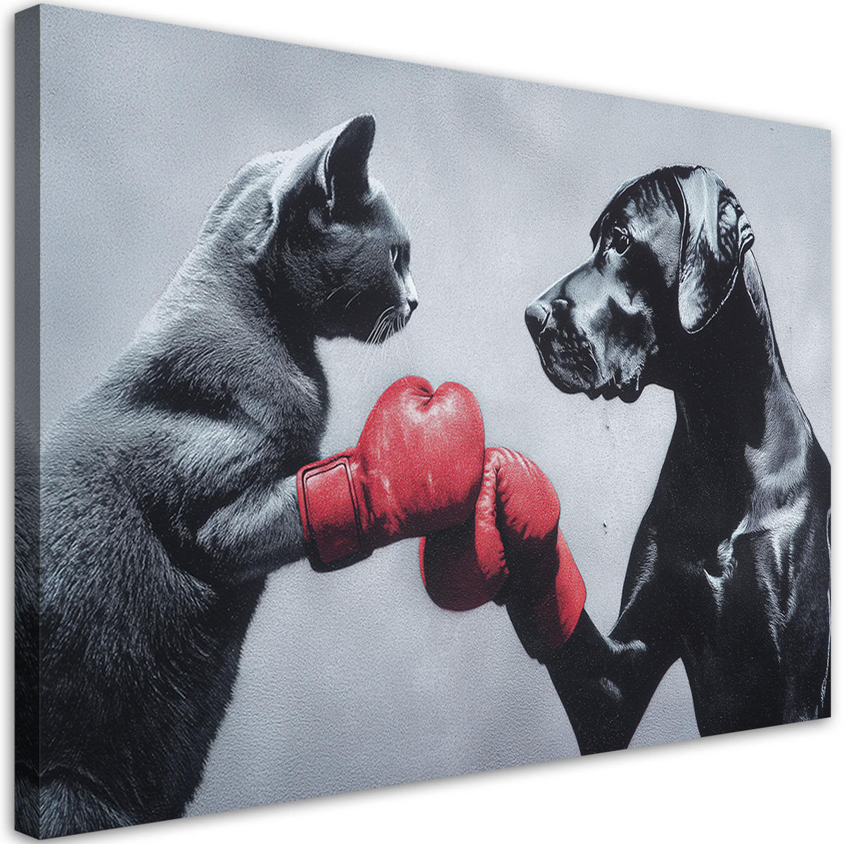 LEINWANDBILD Tiere 90x60cm - Grau, Textil (90/60cm) - Feeby