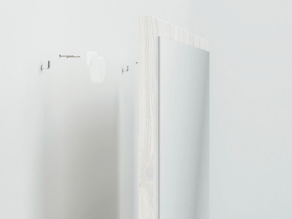 WANDSPIEGEL – HYGA 09 – 50 cm – Hyga – Weiß / Kieferfarben - Weiß/Kieferfarben, Glas (50/65/2cm) - hi-markt